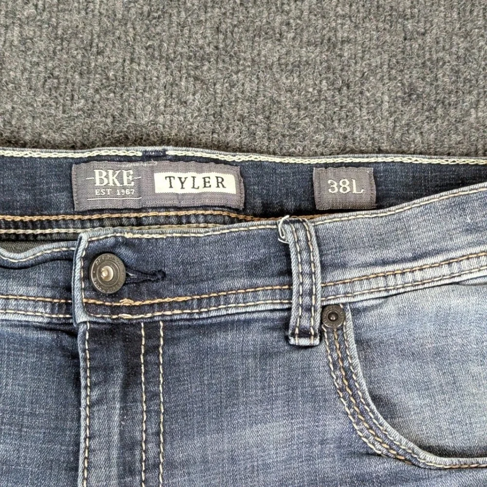BKE Tyler Mens Straight Leg Jeans Blue Medium Wash Stretch AVS23100 Size 36x32